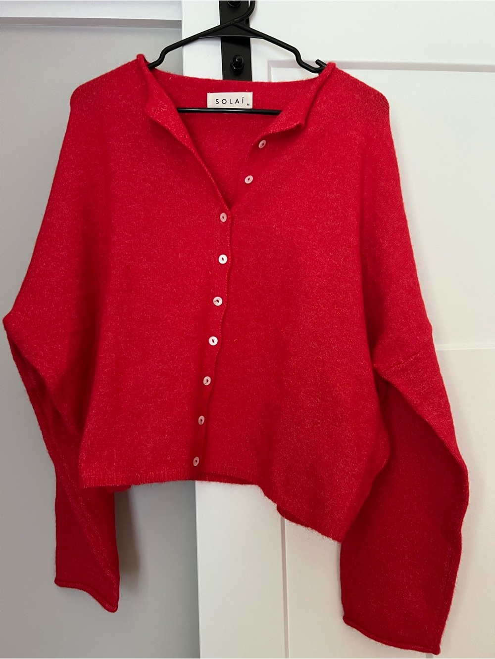 Solai the Label - Free Falling Button Cardigan - Red